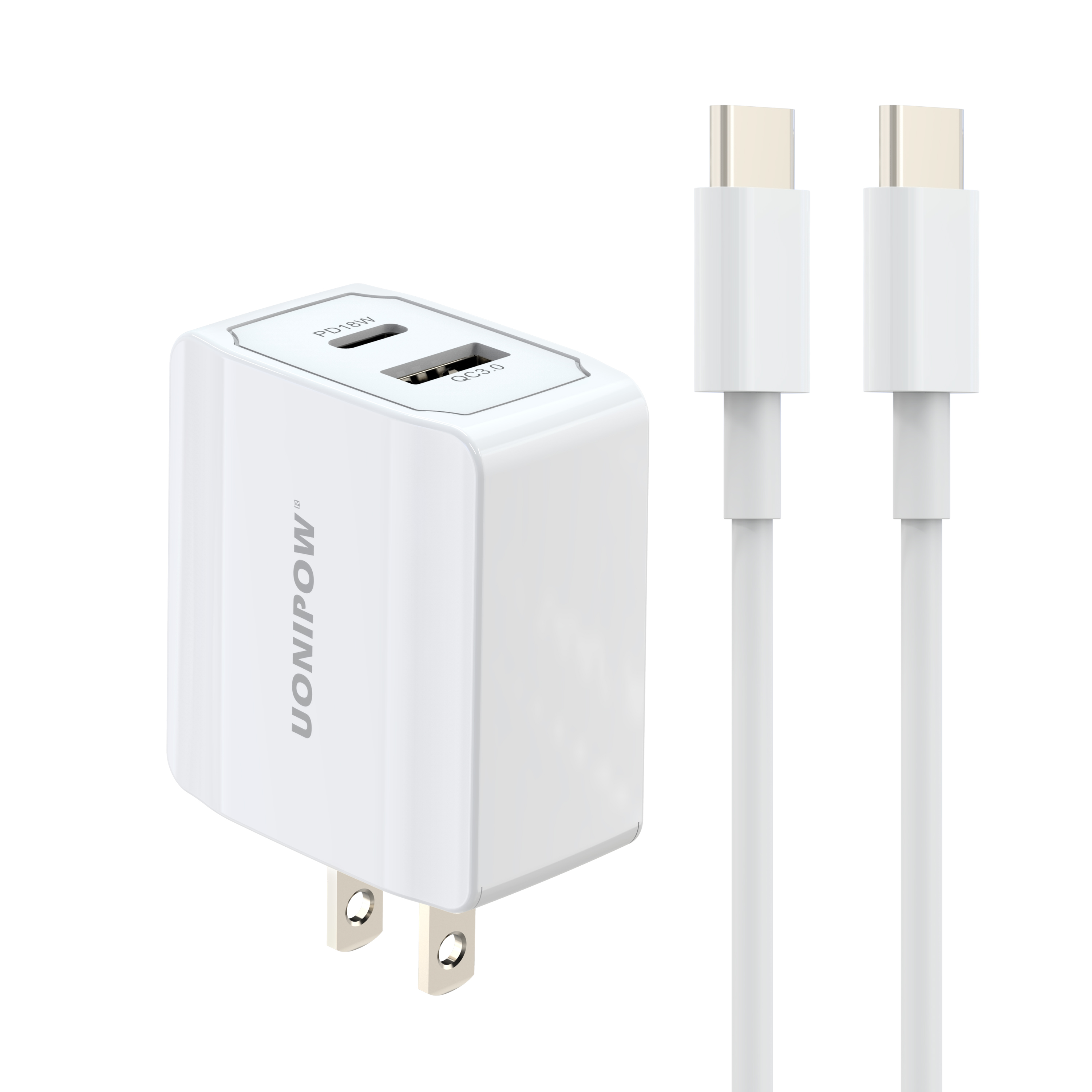 Dual port 18W PD charger fast charge with cable adapter